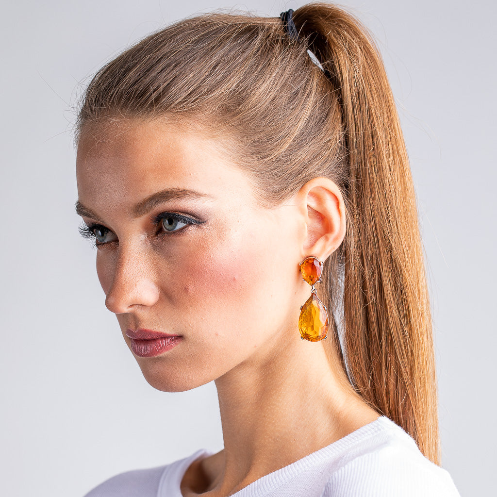 Topaz and Silver Teardrop Earrings