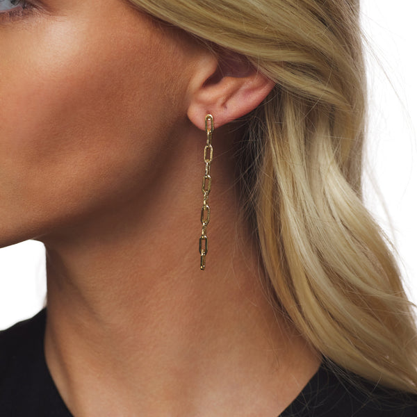 Small Gold Chain Drop Earring