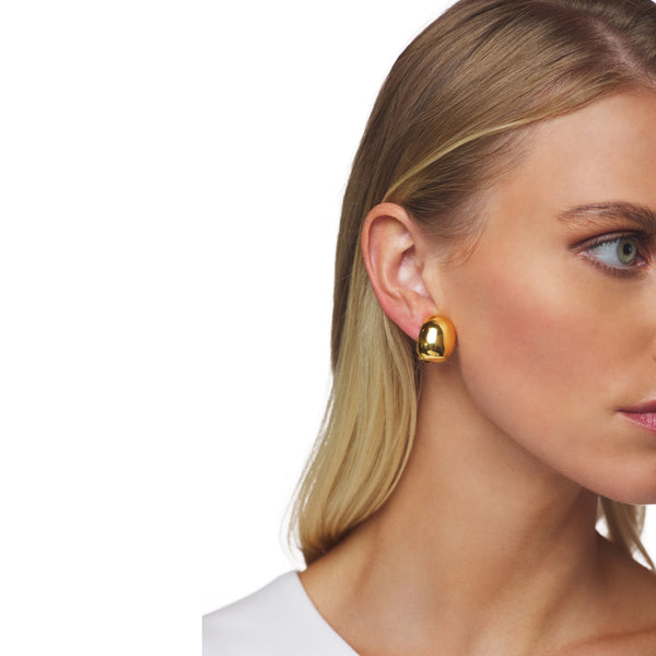 Polished Gold Hoop Clip Earring