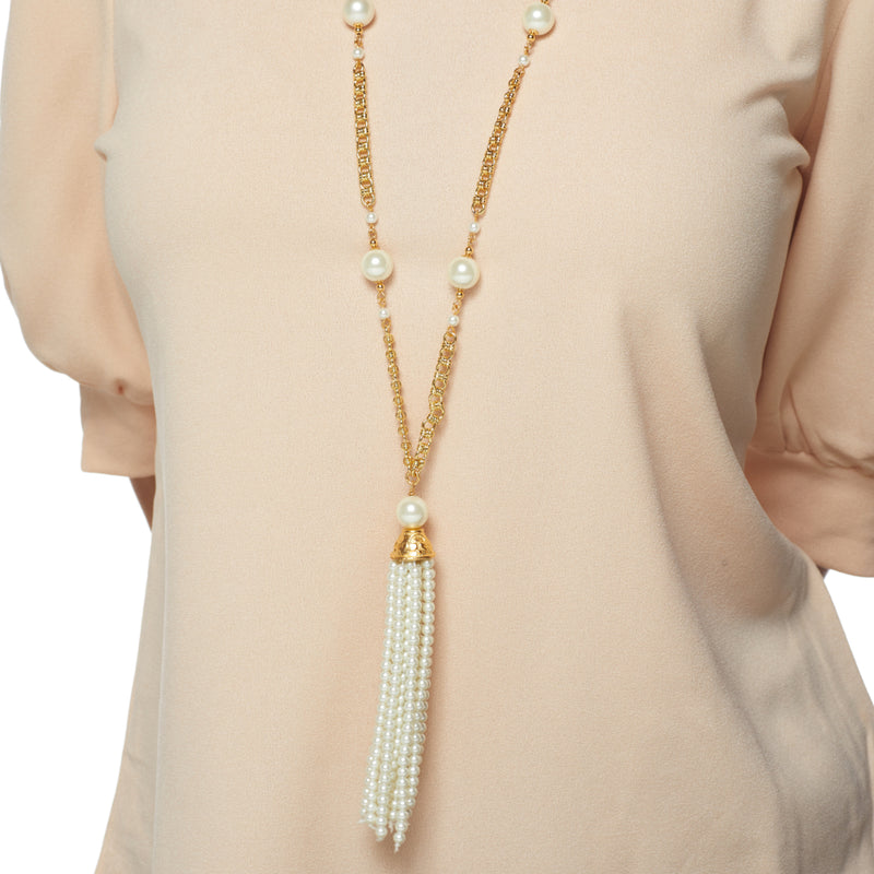 Pearl Jewelry - 6-7mm Cultured Freshwater Pearl Tassel Necklace in 18K  Yellow Gold Plated Sterling Silver - Discounts for Veterans, VA employees  and their families! | Veterans Canteen Service