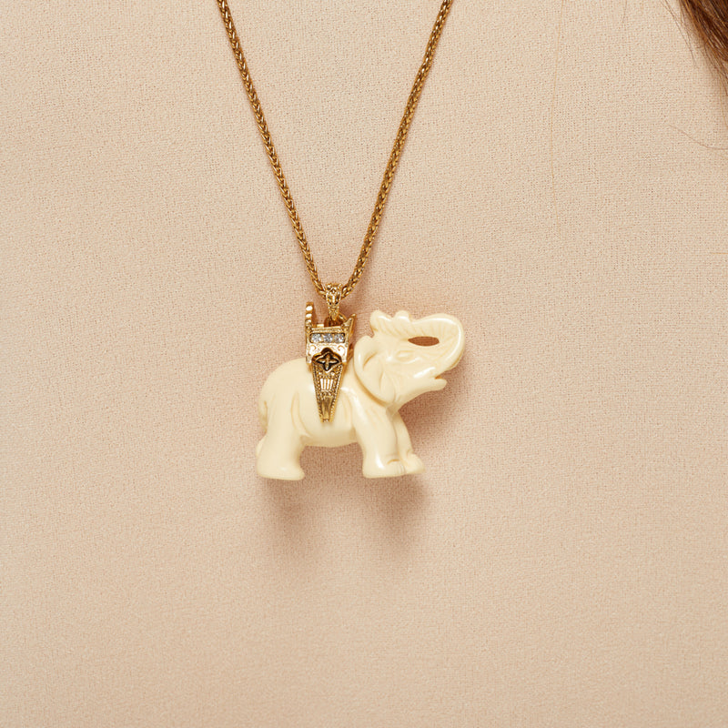 Ivory Elephant Pendant Necklace