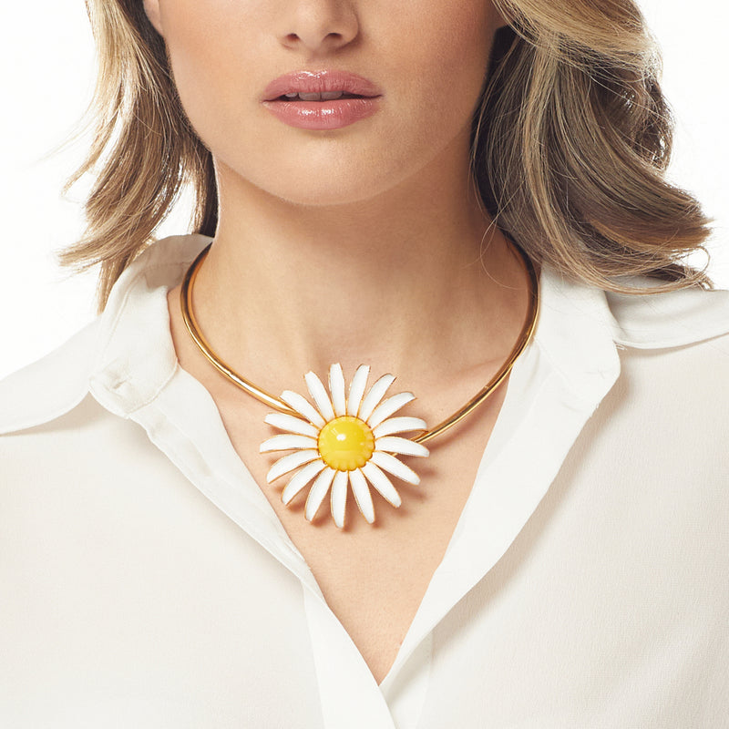 Yellow Daisy Collar Necklace