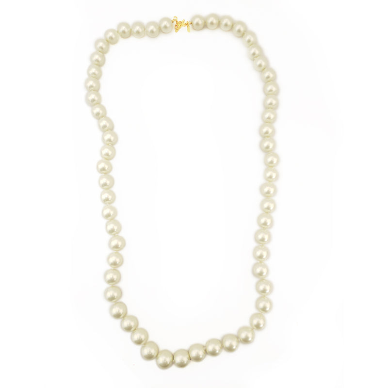 Light Cultura Pearl with Gold Toggle Clasp Necklace