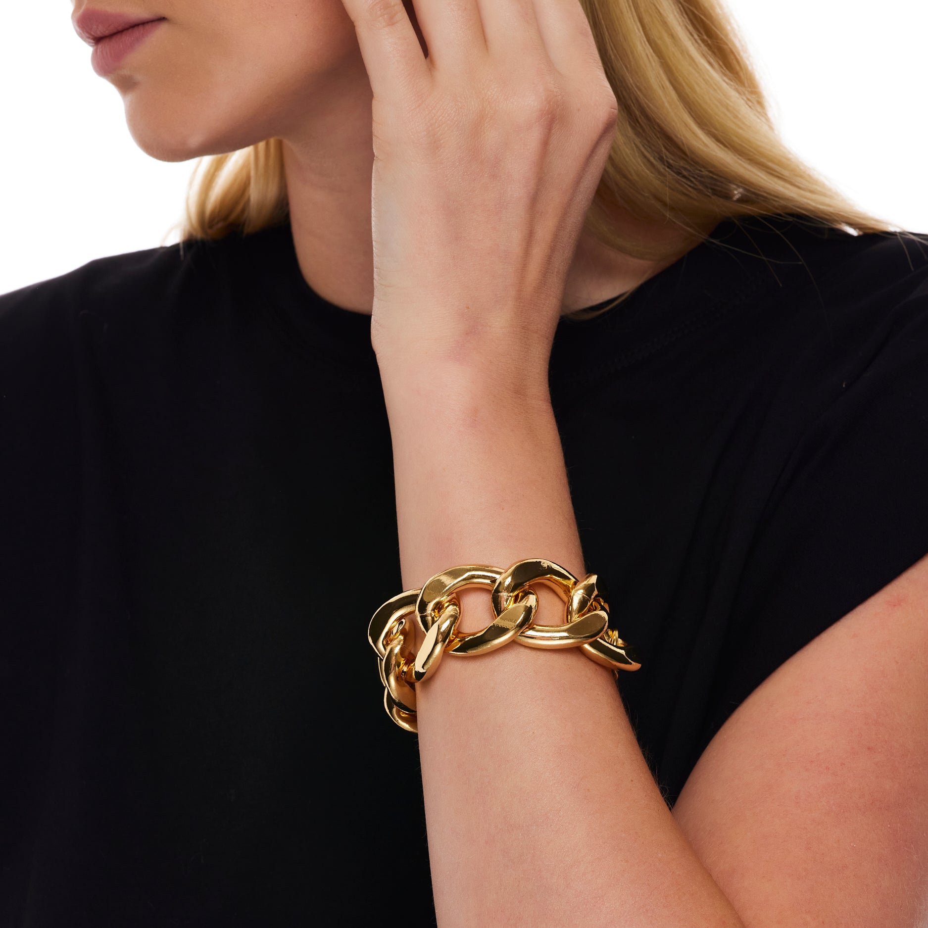 Large Link Gold Chain Bracelet