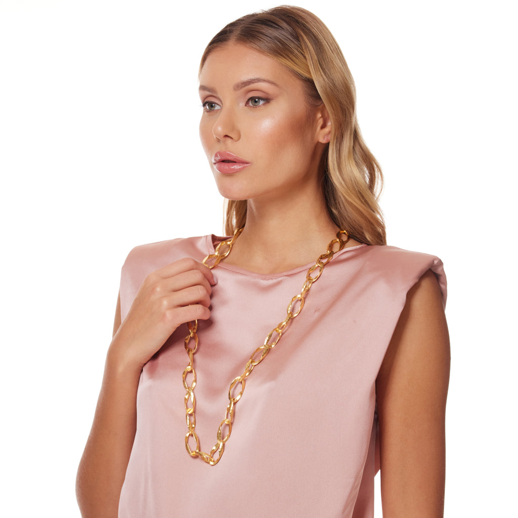 Satin Gold Link Necklace