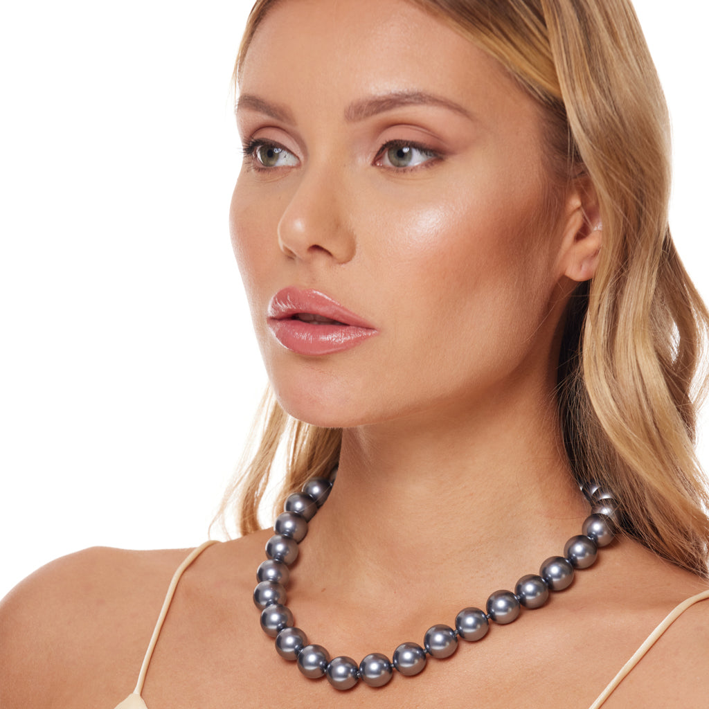 Dark Grey Pearl Necklace