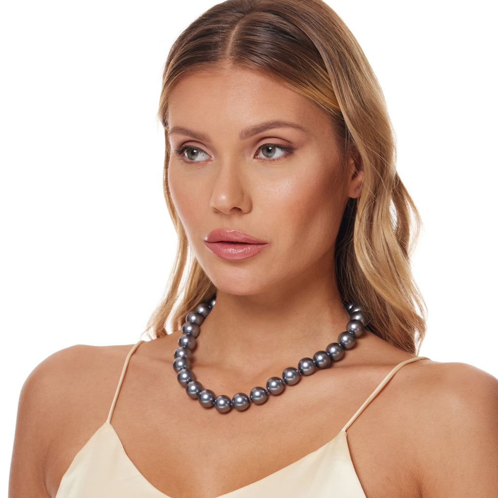 Dark Grey Pearl Necklace