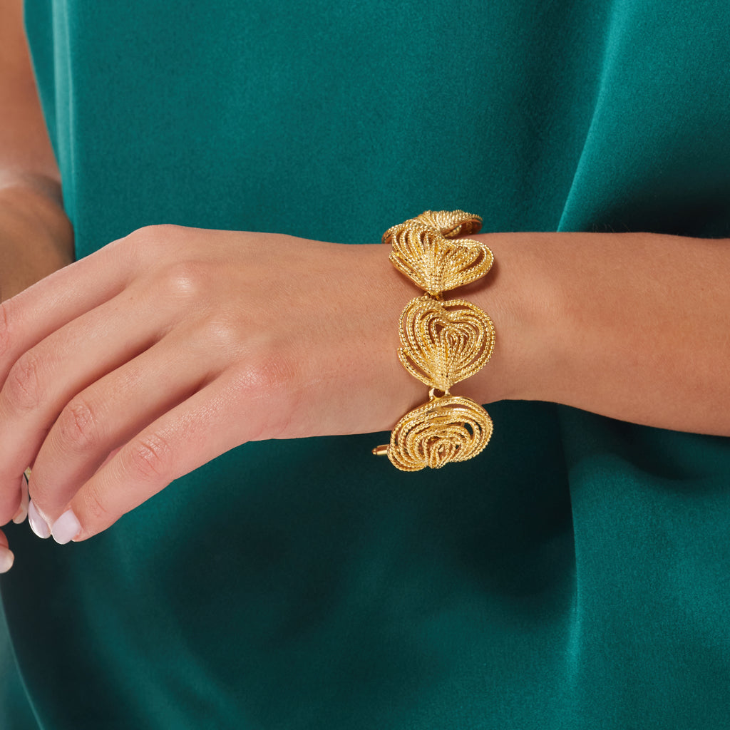 Gold Textured Clusters Bracelet