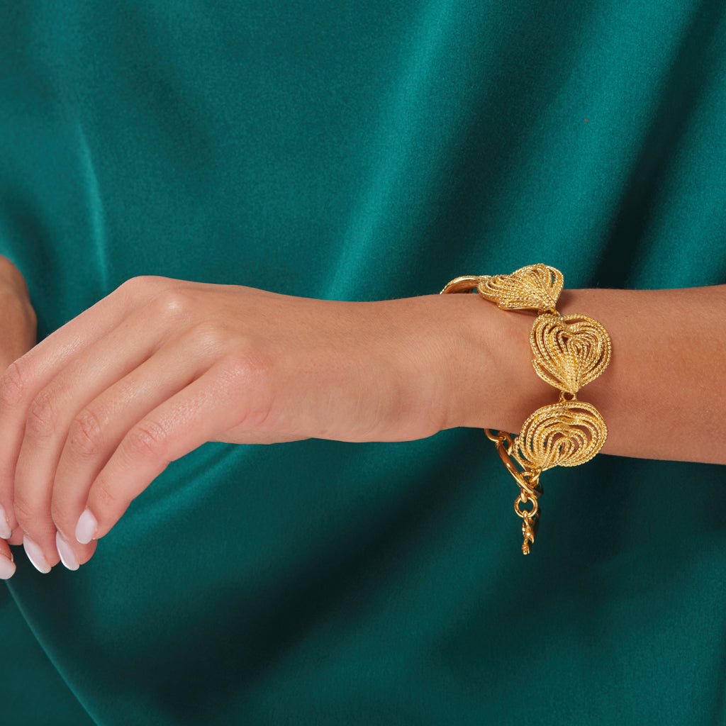 Gold Textured Clusters Bracelet