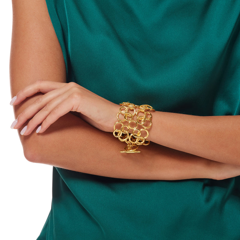 Fancy Pave CZ Knot Bangle Bracelet - Gold Or Silver – Balara Jewelry