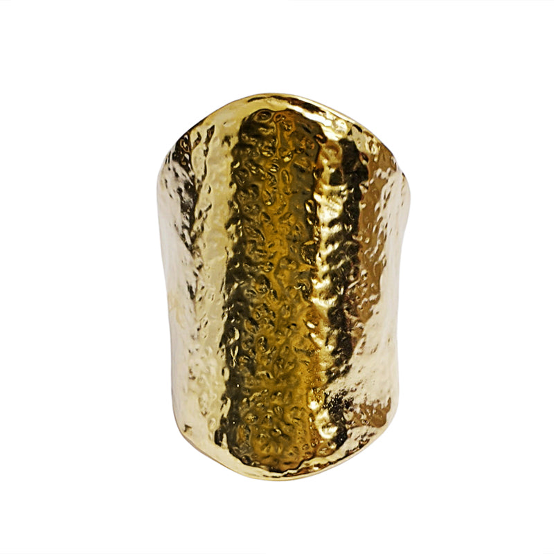 Satin Gold Hammered Cuff