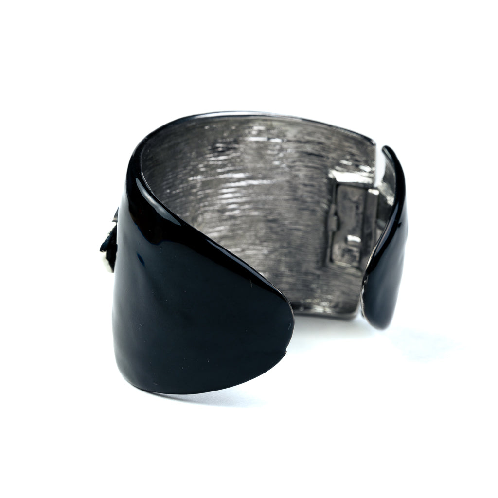 Black and Silver Crystal Cuff Bracelet