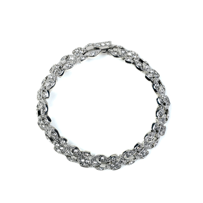 Silver and Crystal Link Bracelet