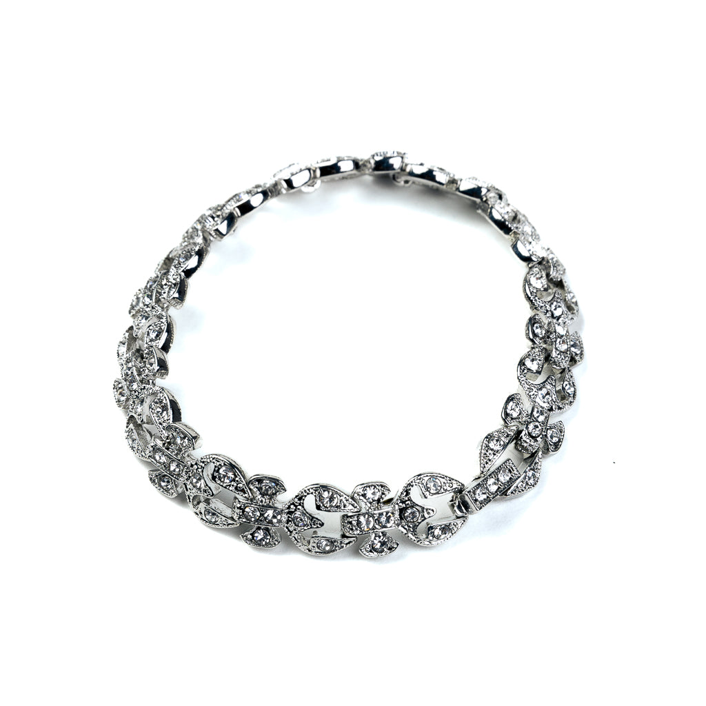 Silver and Crystal Link Bracelet