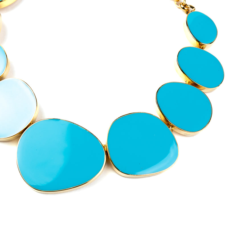 Gold and Turquoise Odd Shapes Necklace