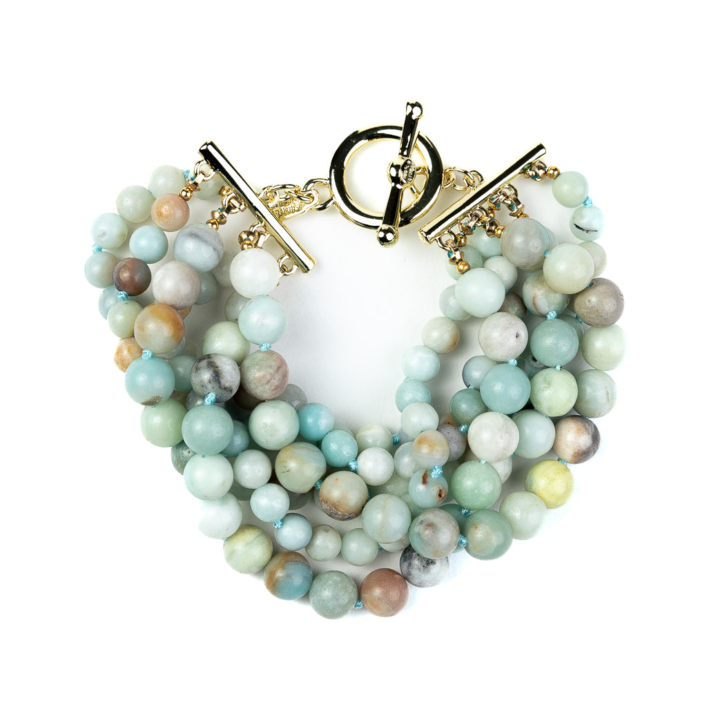 Amazonite Beaded Toggle Bracelet