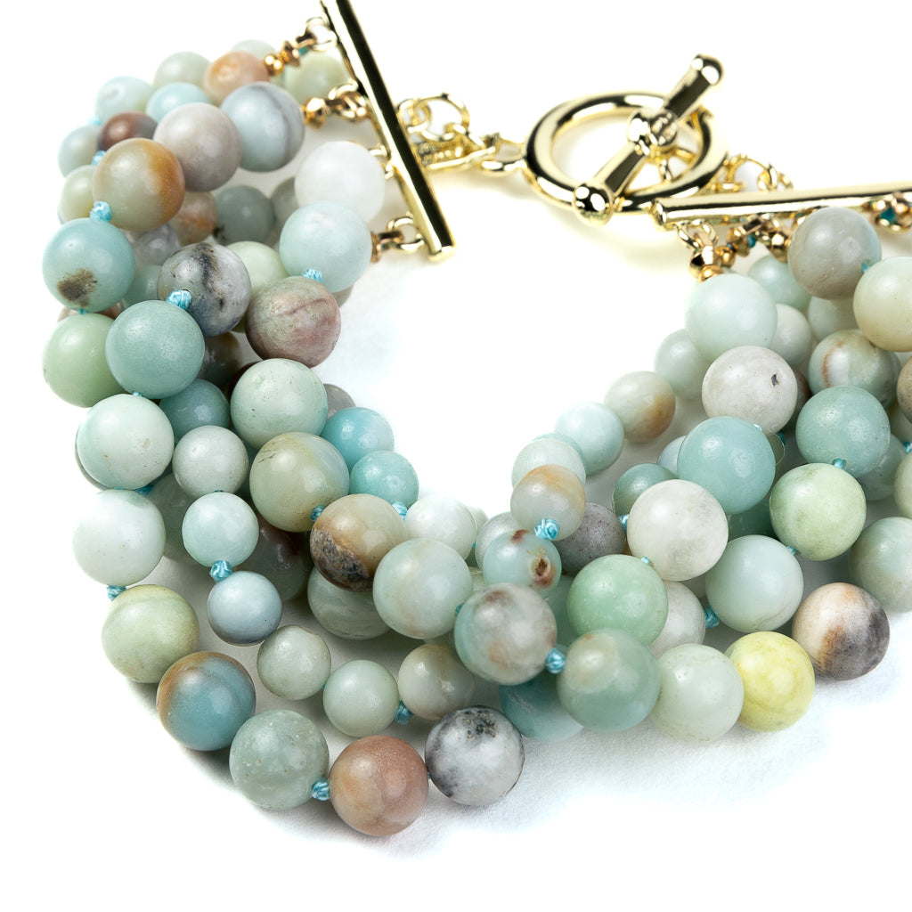 Amazonite Beaded Toggle Bracelet