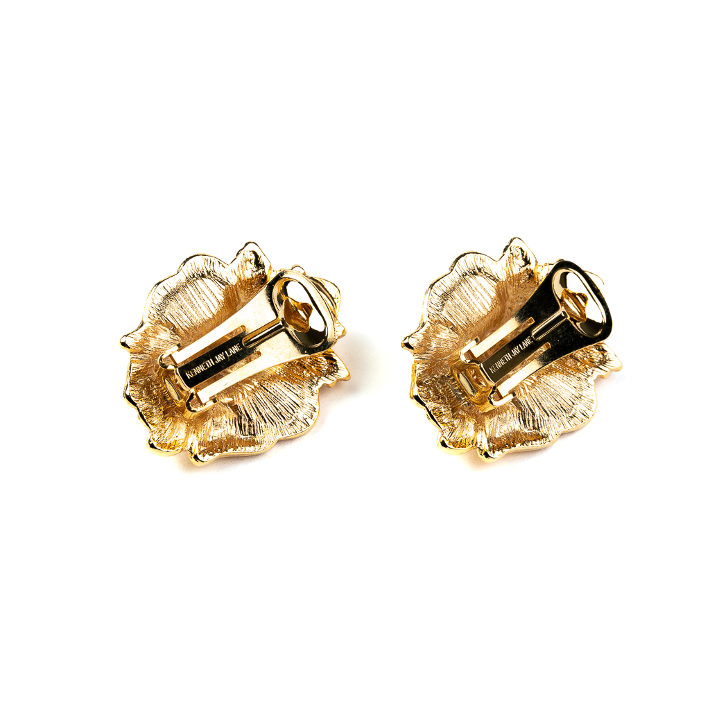 Gold Lion Head Clip Earrings