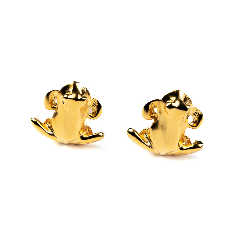 Gold Frog Clip Earrings