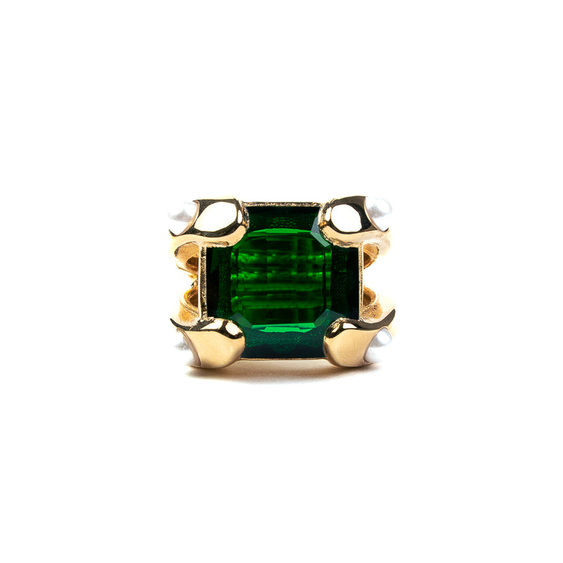 Emerald Square Stone Ring