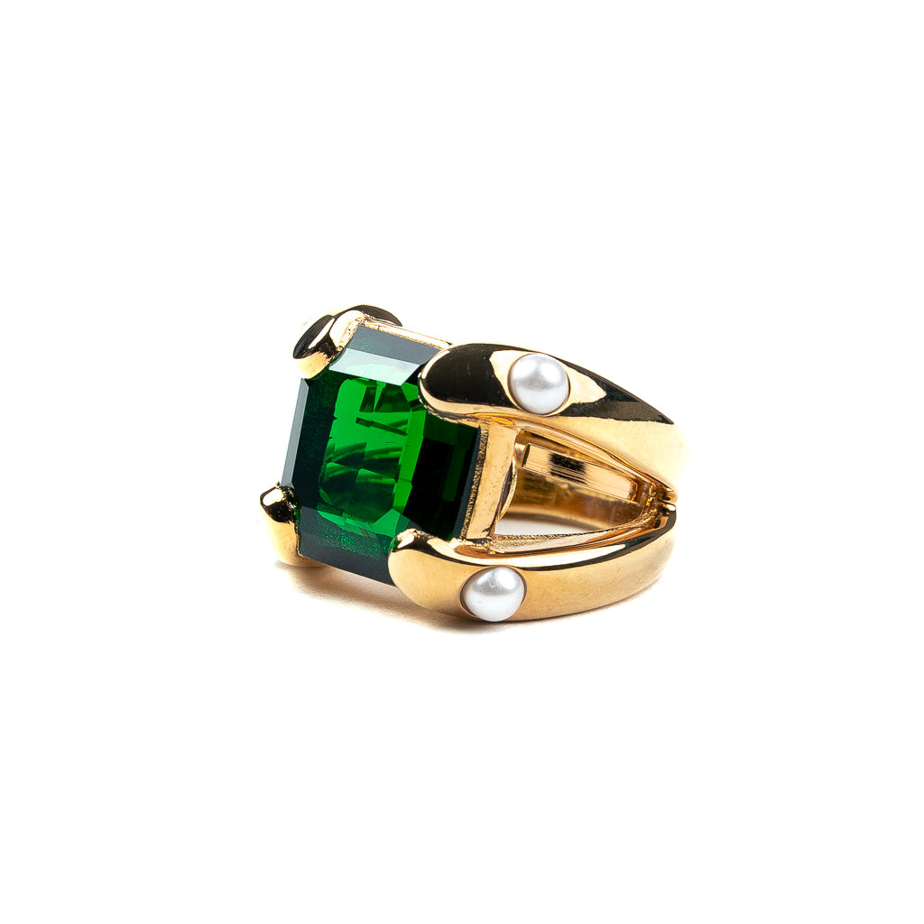 Emerald Square Stone Ring