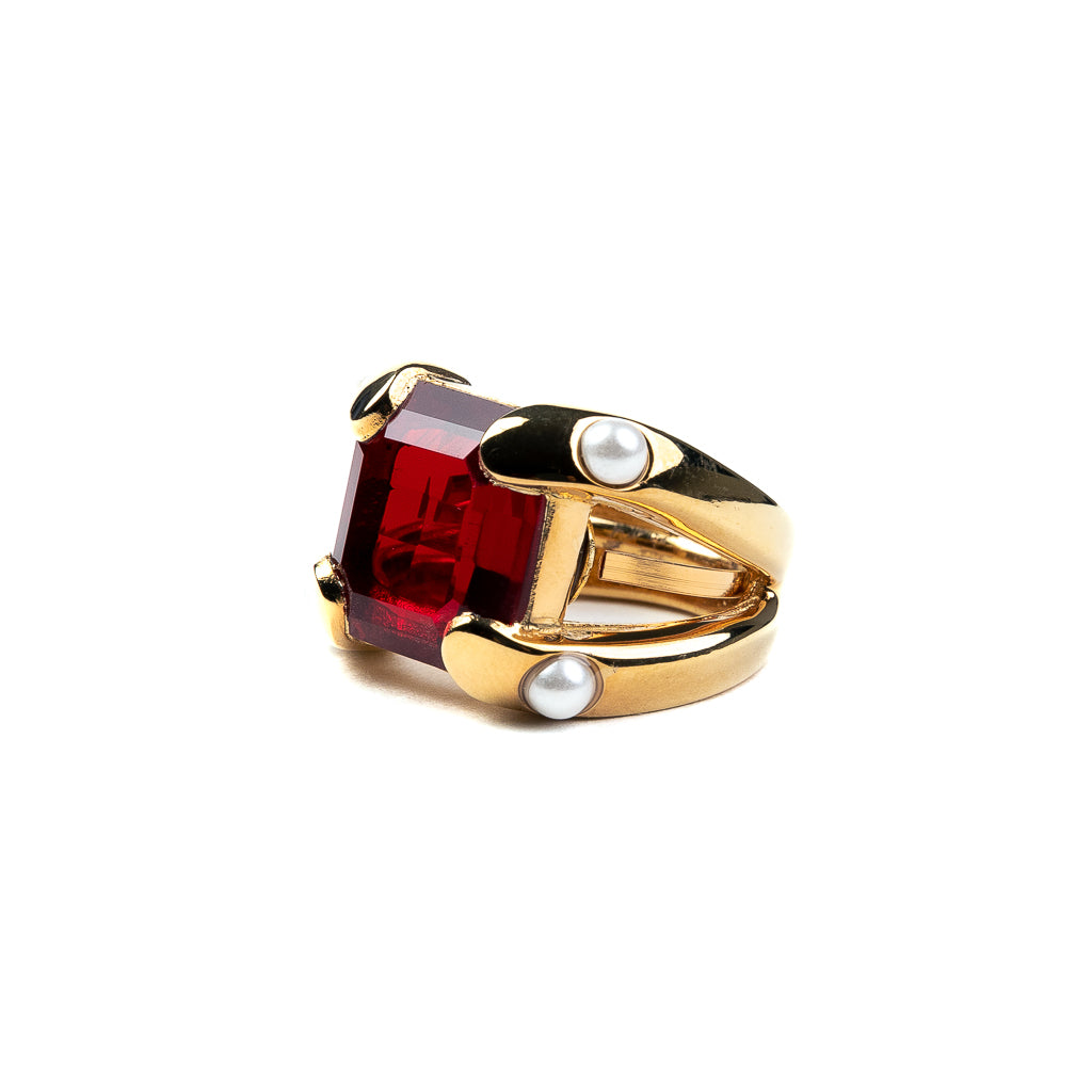 Ruby Square Stone Ring