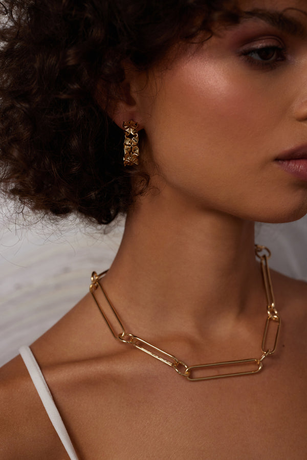 Gold Paper Clip Chain Necklace