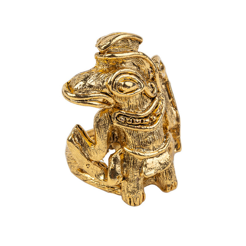 Antique Gold Mayan Animal Ring