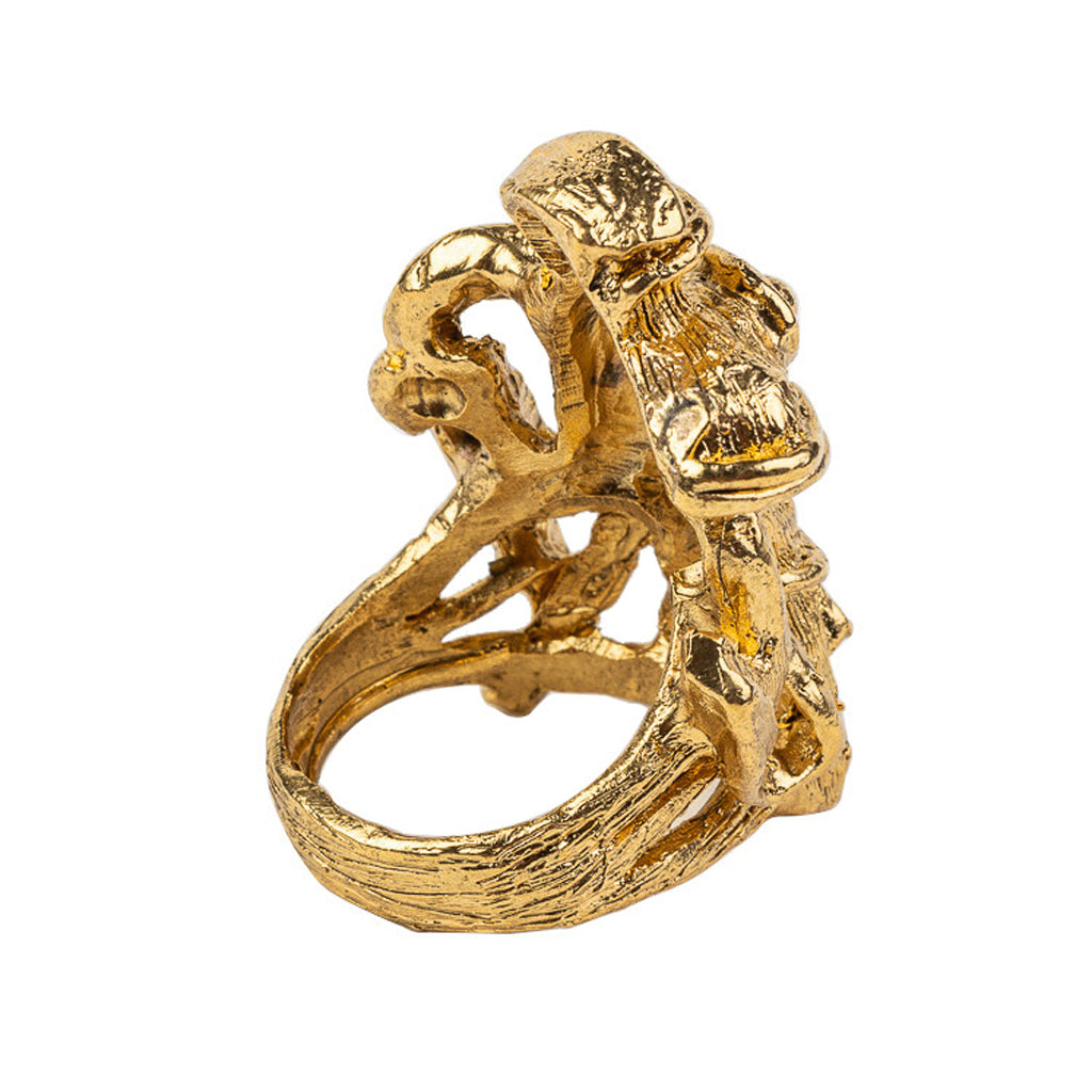 Antique Gold Mayan Animal Ring