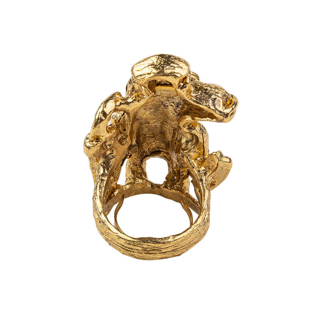 Antique Gold Mayan Animal Ring