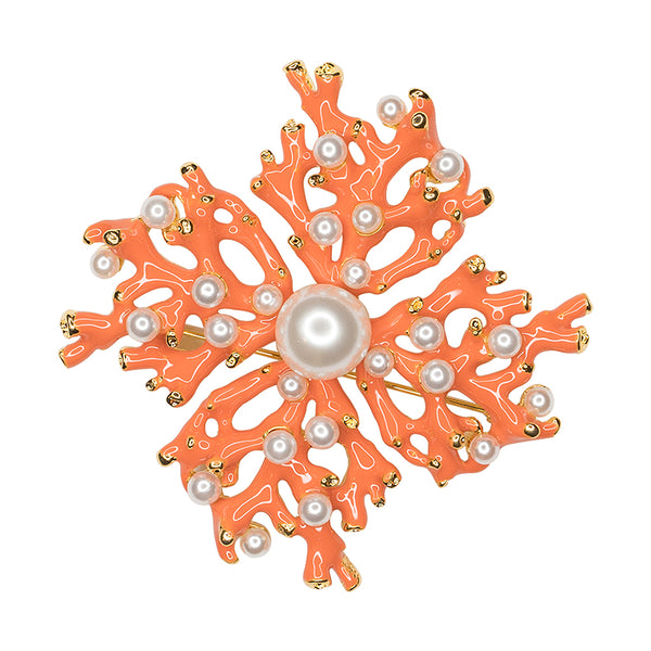 Coral Branch Brooch