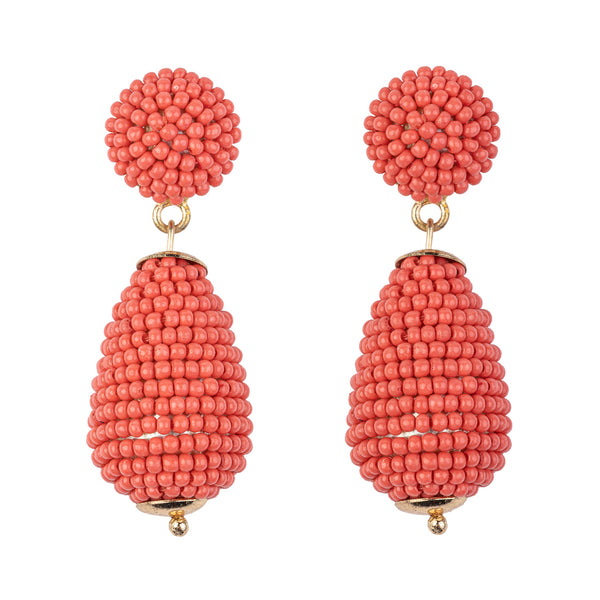Coral Seed Bead Earring