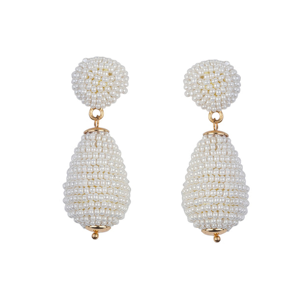 beads pierced earrings/whitemix | KNUTH MARF