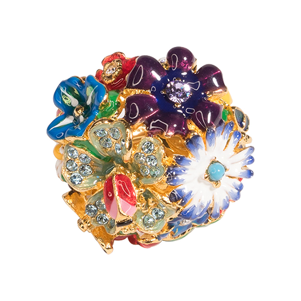 Multicolored Flower Adjustable Ring