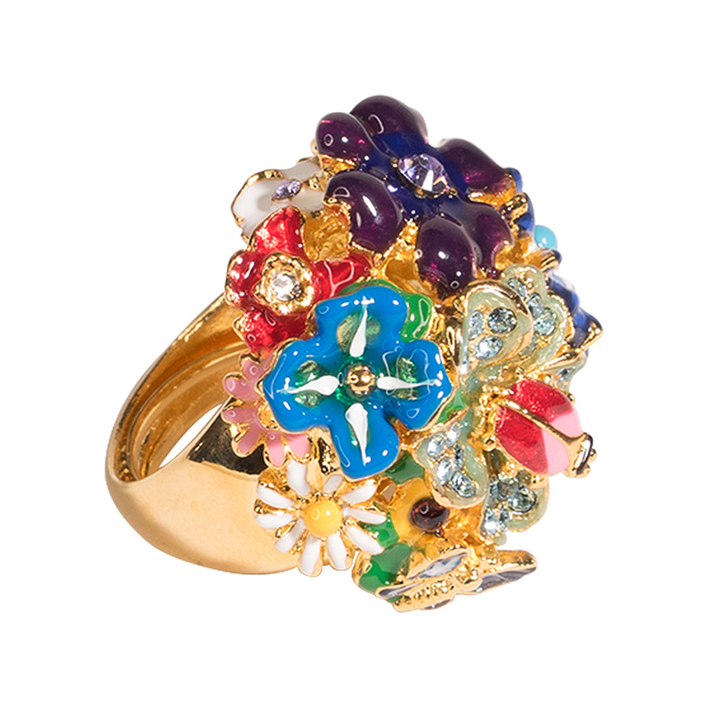 Multicolored Flower Adjustable Ring – KennethJayLane.com
