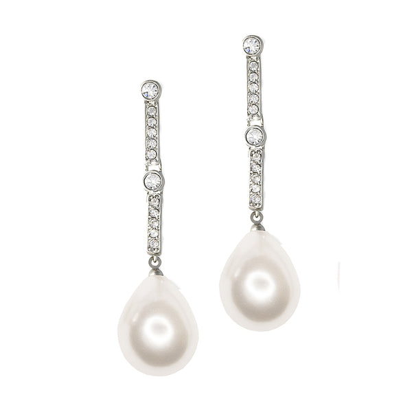 White Pearl Teardrop Pierced or Clip Earrings