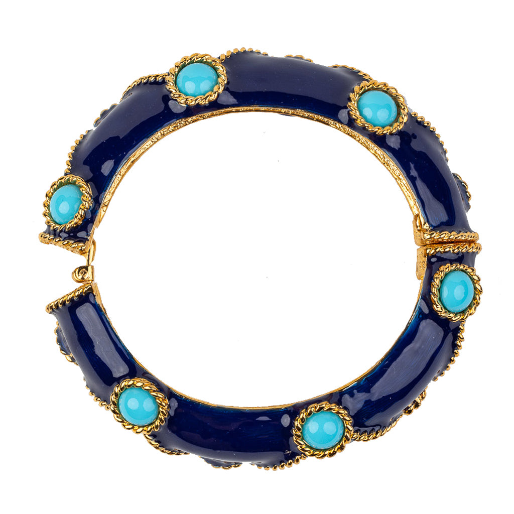 Lapis Bracelet with Turquoise Cabochons