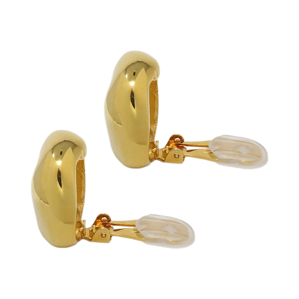 Polished Gold Nugget Clip Earring