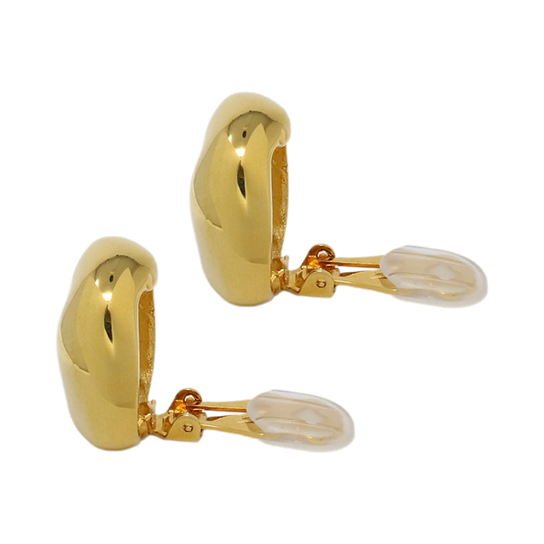 Polished Gold Nugget Clip Earring