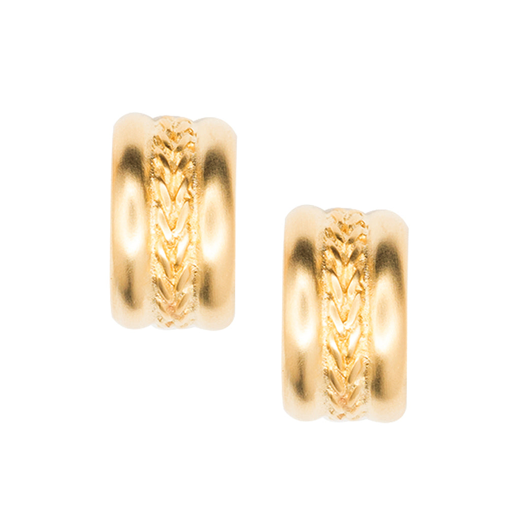 Braid Design Hoop Clip Earrings –