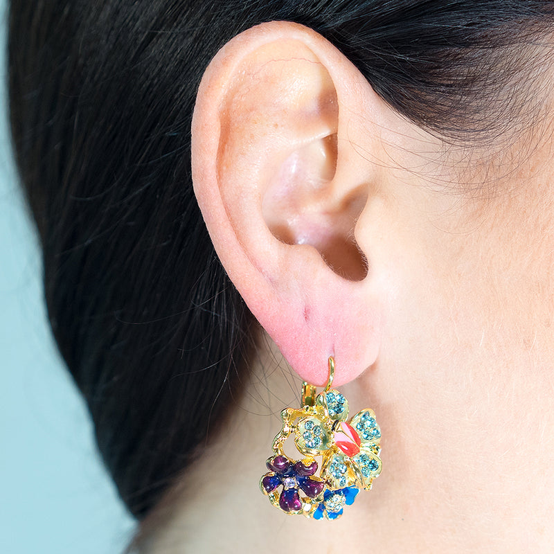Cool Multi Pastel Flower Eurowire Earrings – KennethJayLane.com