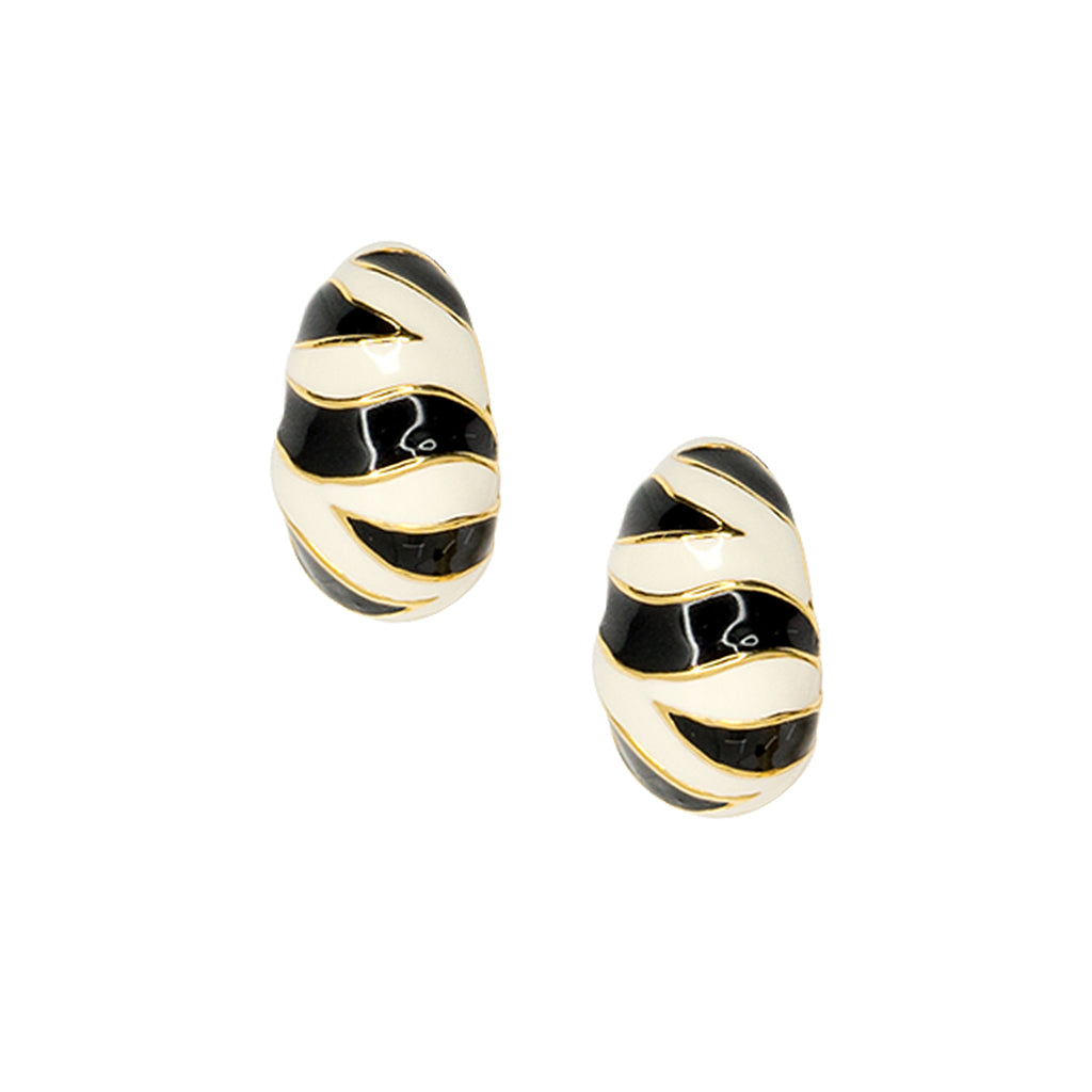 Tiger Stripe Pierced or Clip Earrings