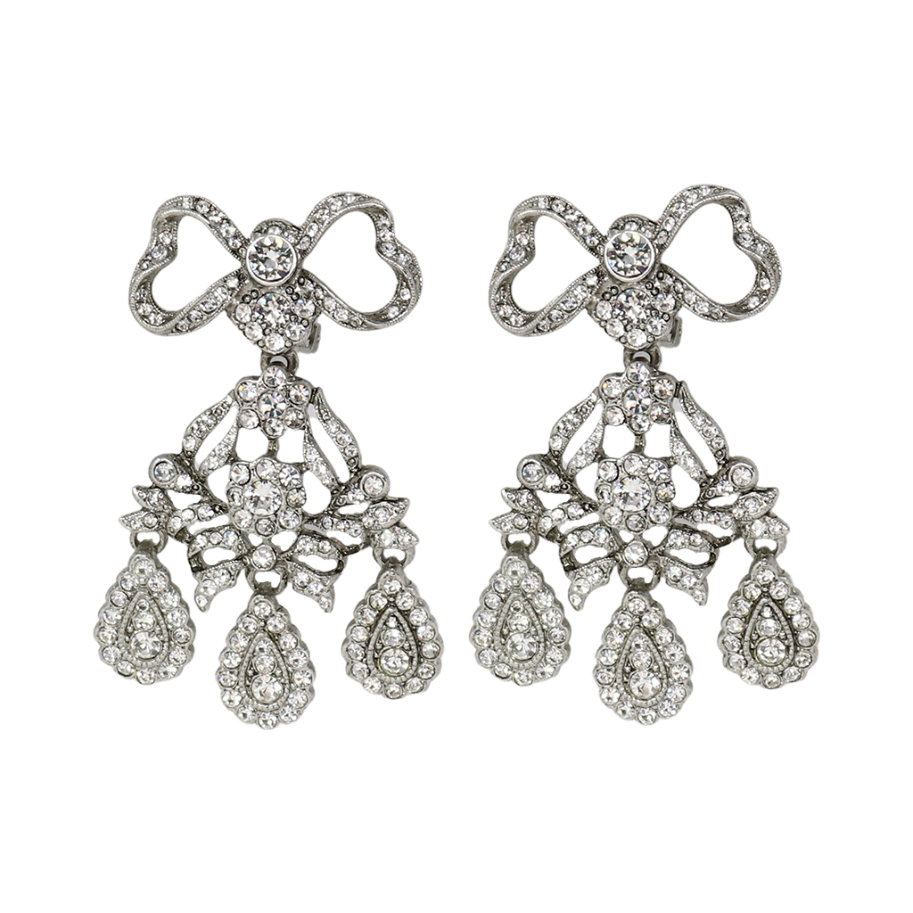 Antique Silver Bow Top Clip Earrings – KennethJayLane.com