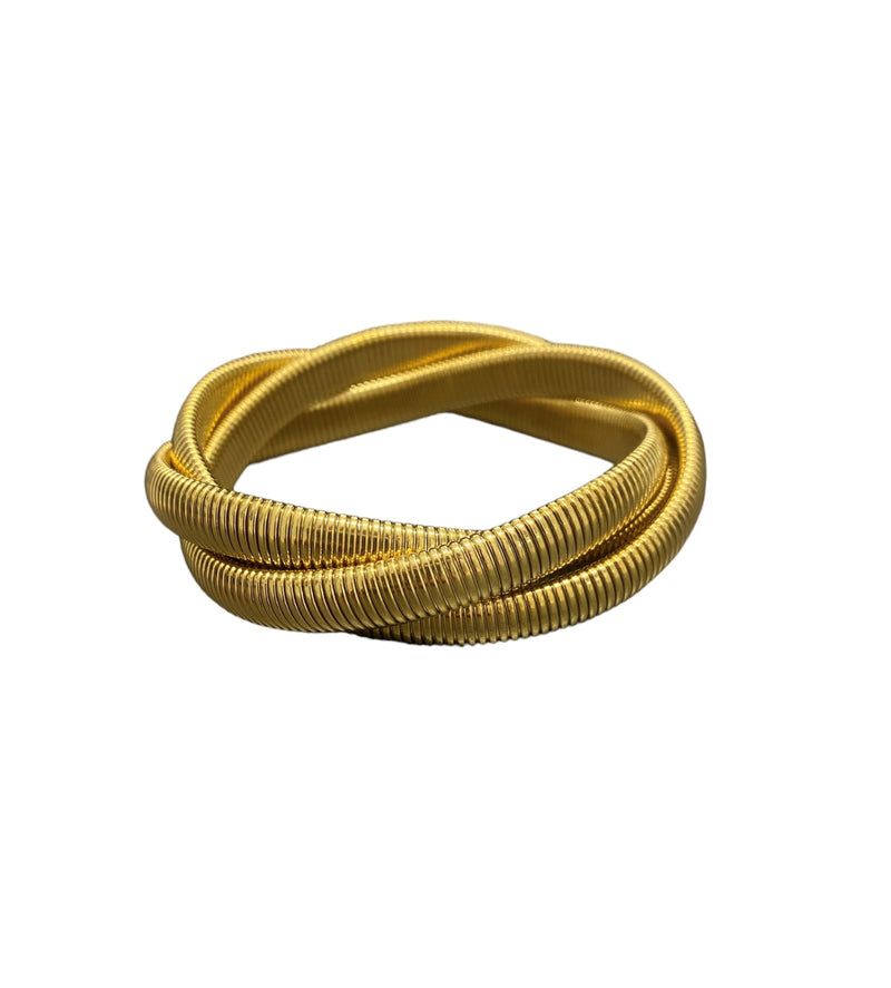 8mm Gold Snake Chain Stretch Bracelet