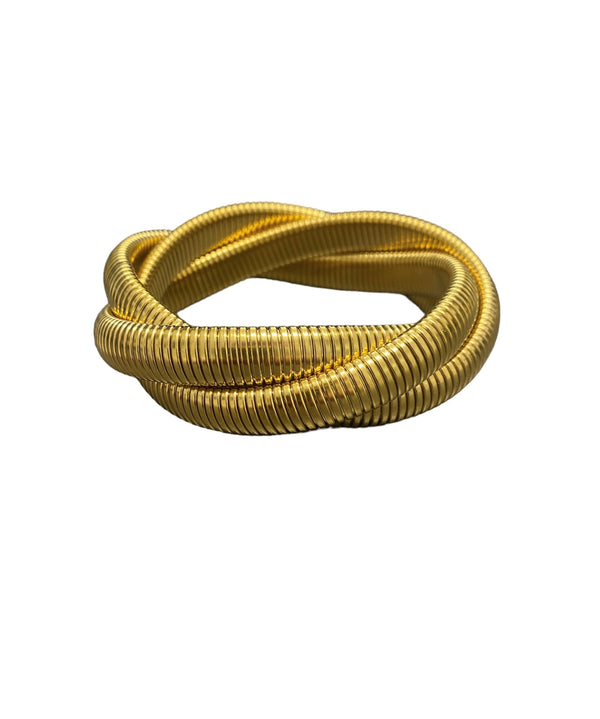 10mm Gold Snake Chain Stretch Bracelet