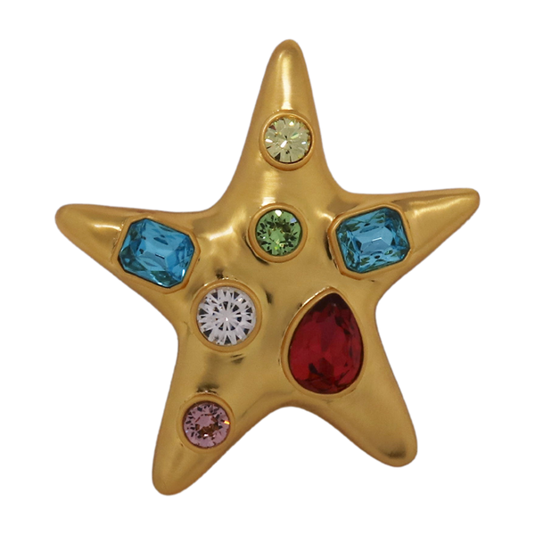 Pastel Gemstone Starfish Pin