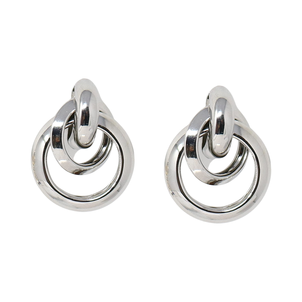 Polished Silver Love Knot Earring