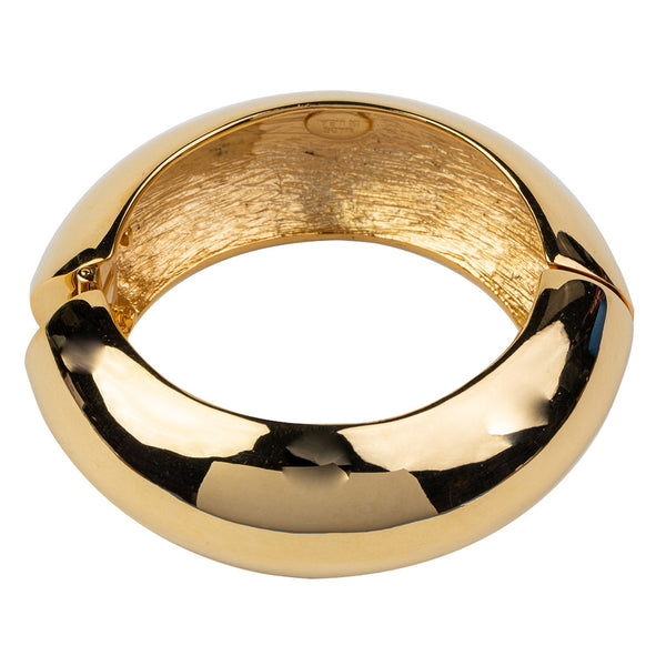 Polished Gold Bombe' Hinged Bracelet