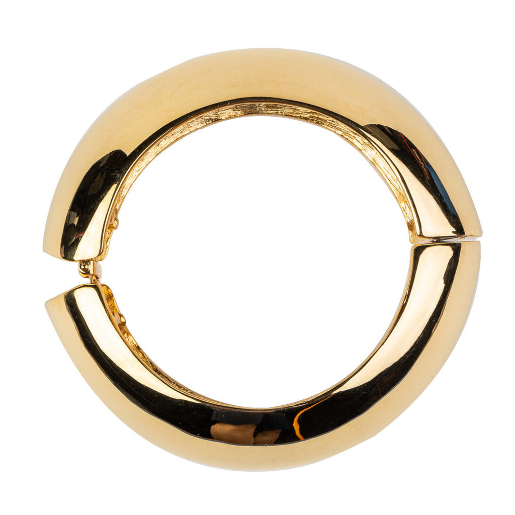 Polished Gold Bombe' Hinged Bracelet