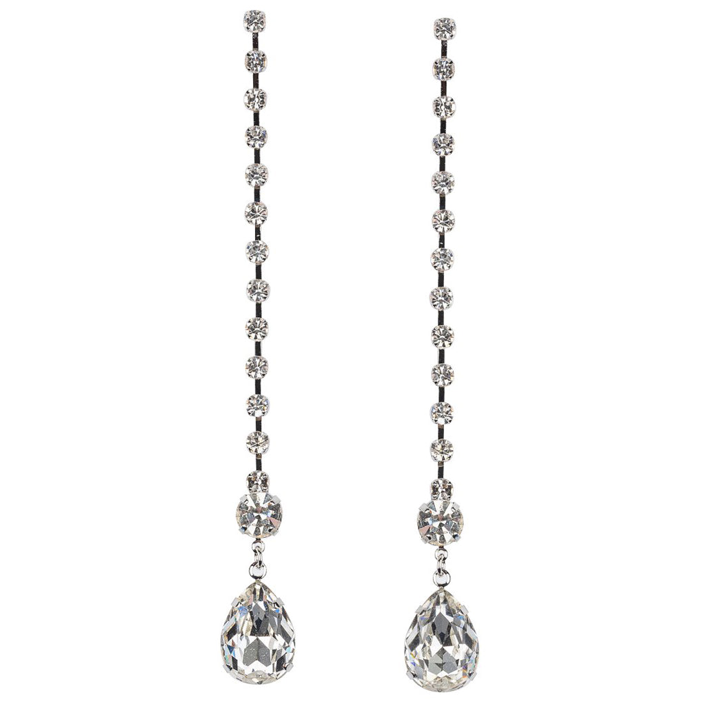 Crystal Teardrop Pierced Earrings